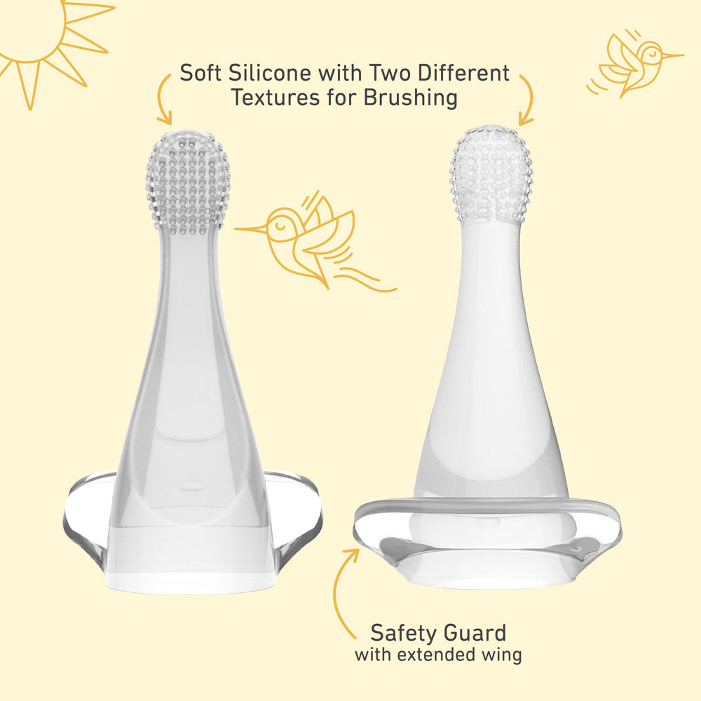 PureBaby Infant-to-Toddler Electric Toothbrush (PEBBYBSH-SG) - 2-Pack Replacement Silicone Brush Heads - Image 5