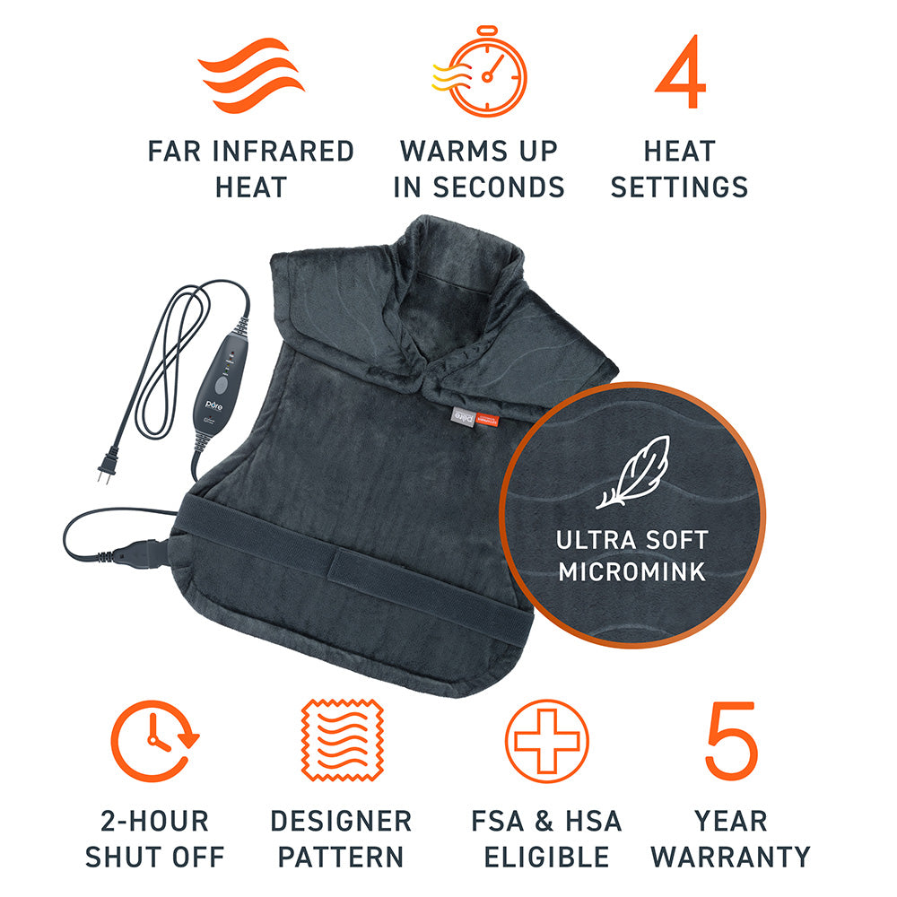 PureRelief Pro Far Infrared Back & Neck Heating Pad - Image 4