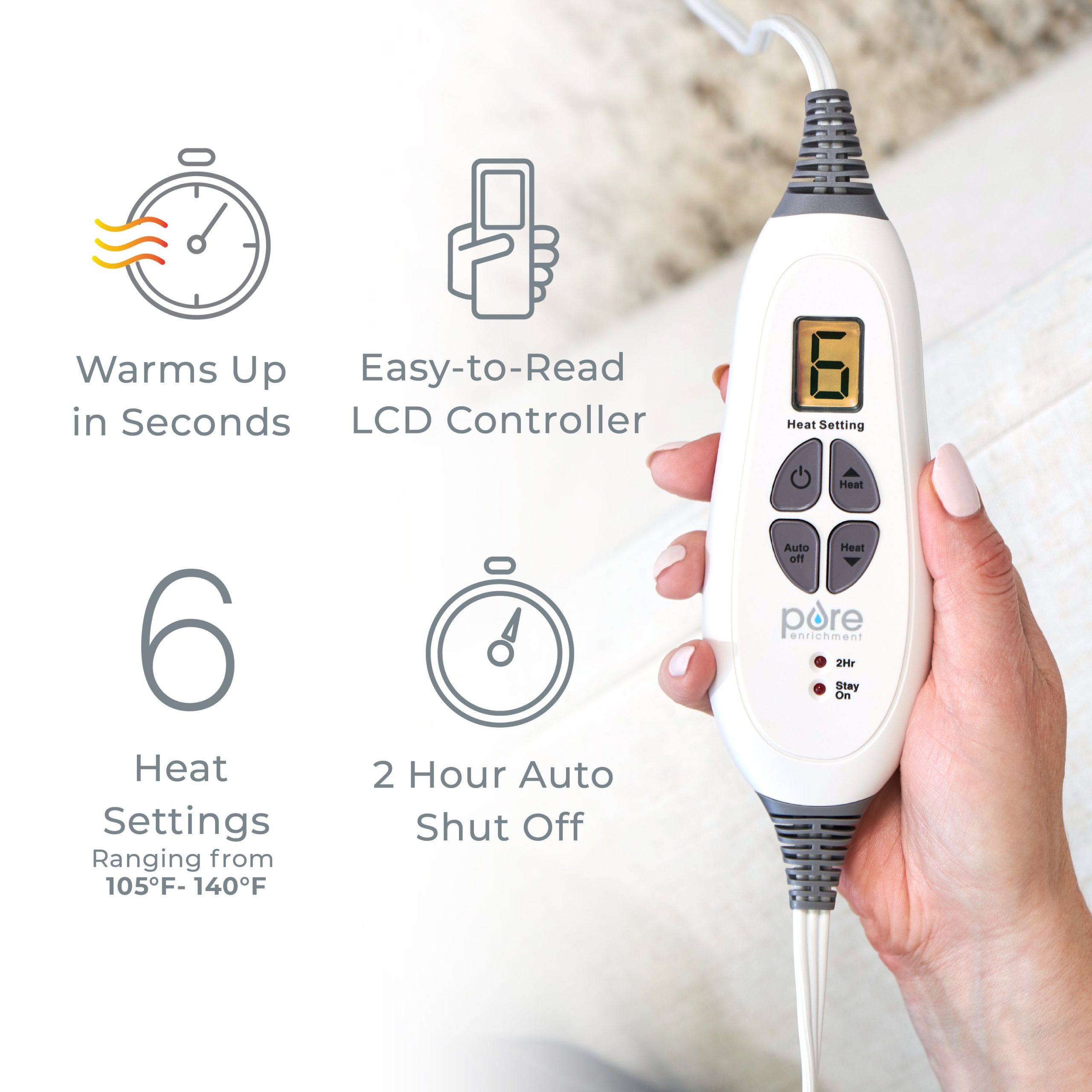 PureRelief XL Electric Heating Pad - Image 14