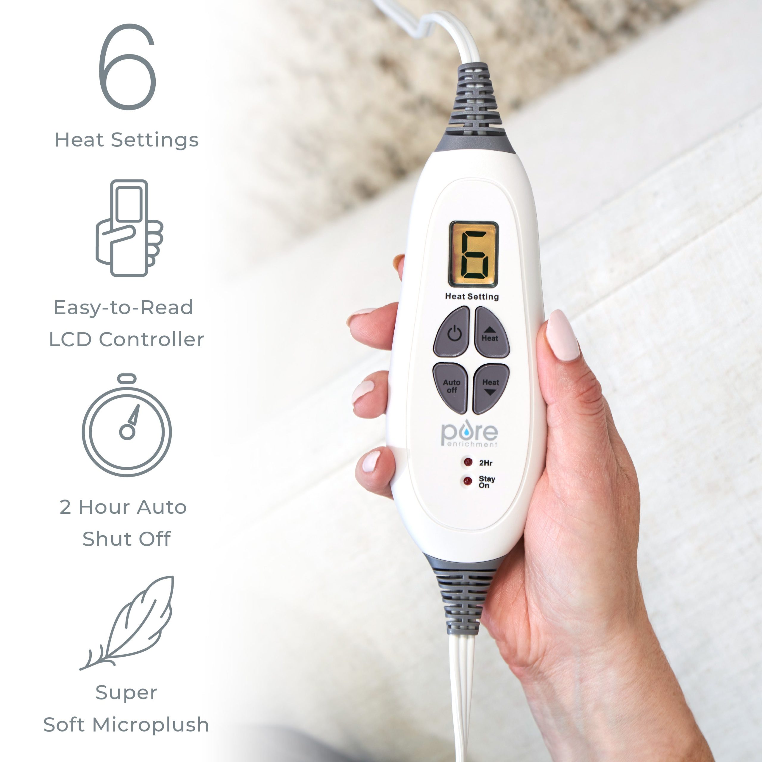 PureRelief XXL Ultra-Wide Microplush Heating Pad - Image 22