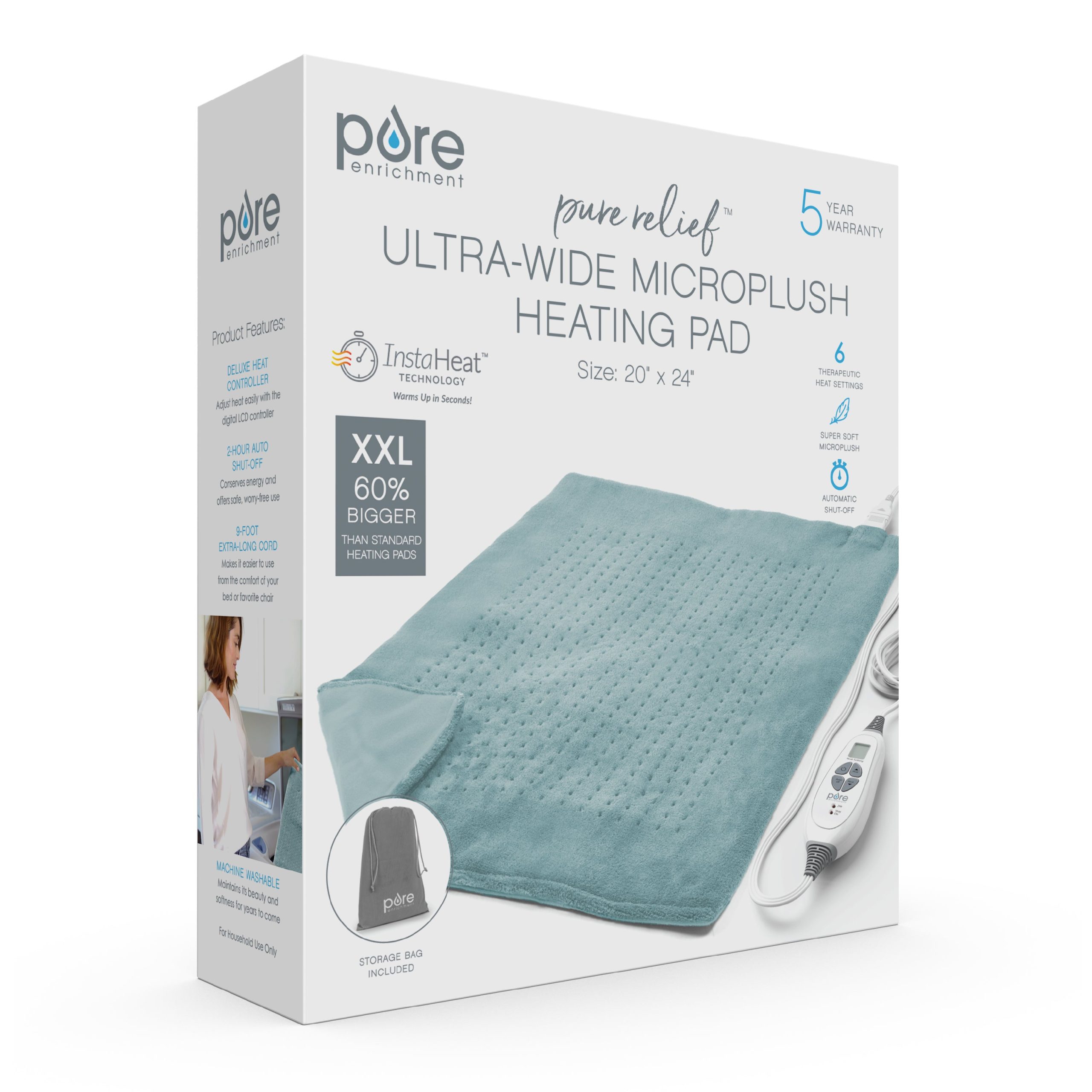 PureRelief XXL Ultra-Wide Microplush Heating Pad - Image 18