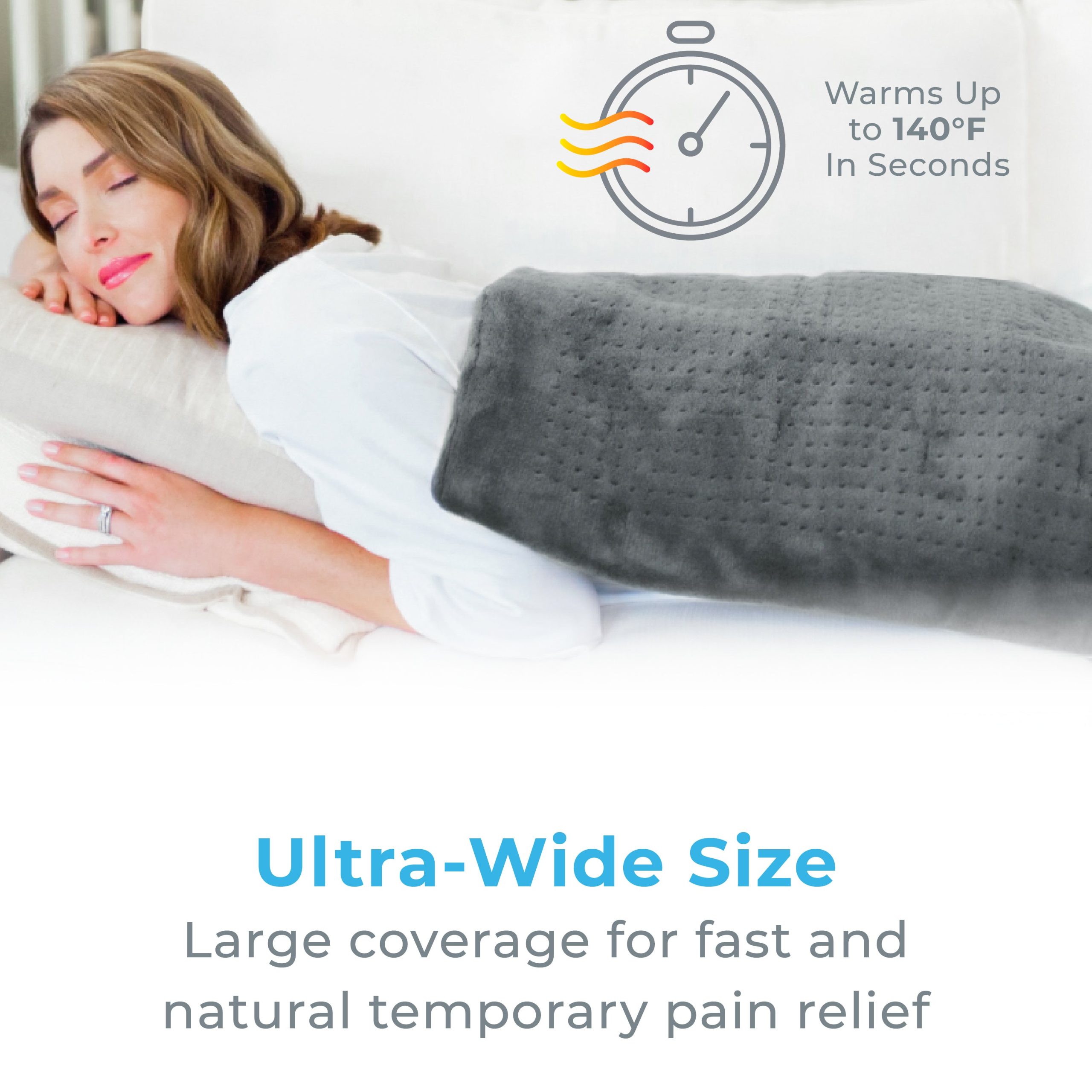 PureRelief XXL Ultra-Wide Microplush Heating Pad - Image 2