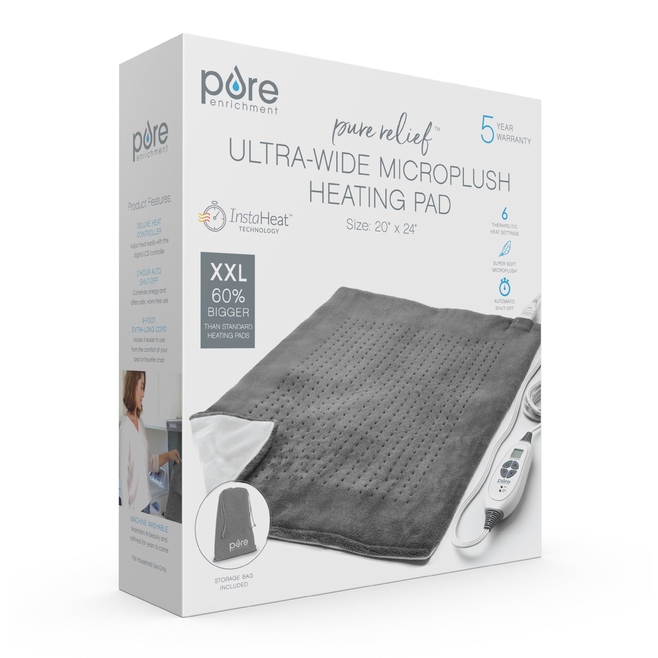 PureRelief XXL Ultra-Wide Microplush Heating Pad - Image 9