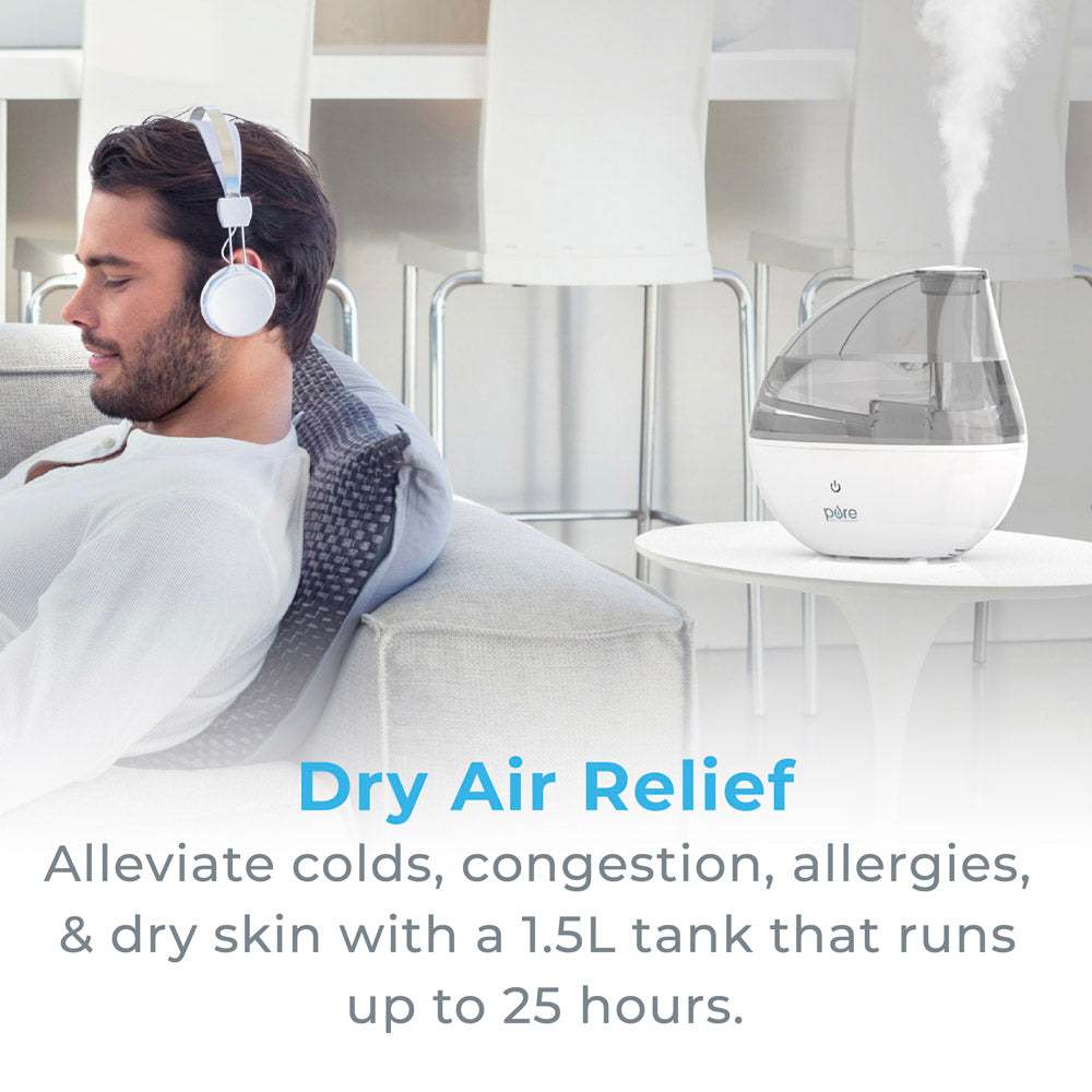 MistAire™ Silver Ultrasonic Cool Mist Humidifier - Image 2