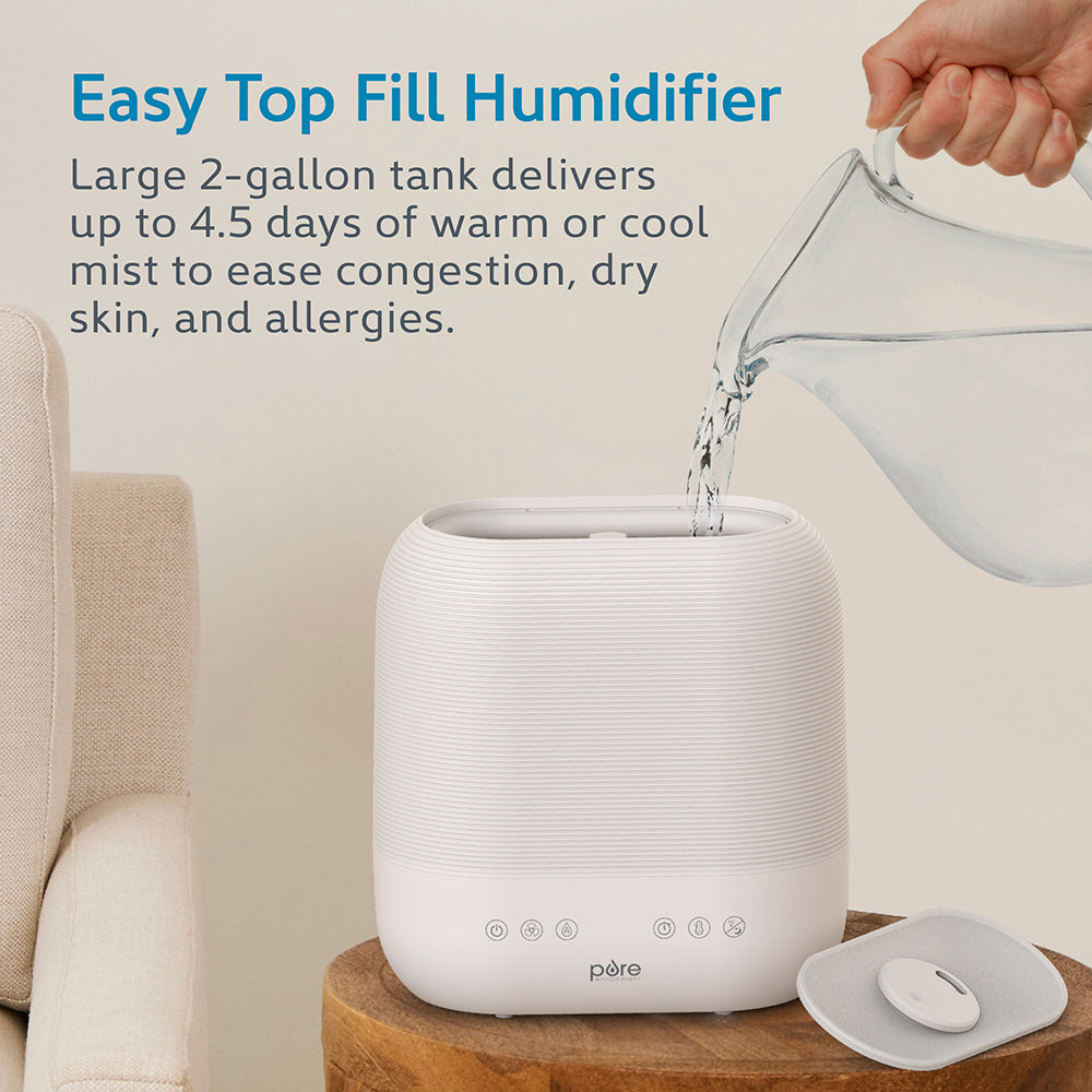 HUME™ Sense Warm & Cool Mist Top Fill Humidifier. 2-Gallon Tank - Image 2