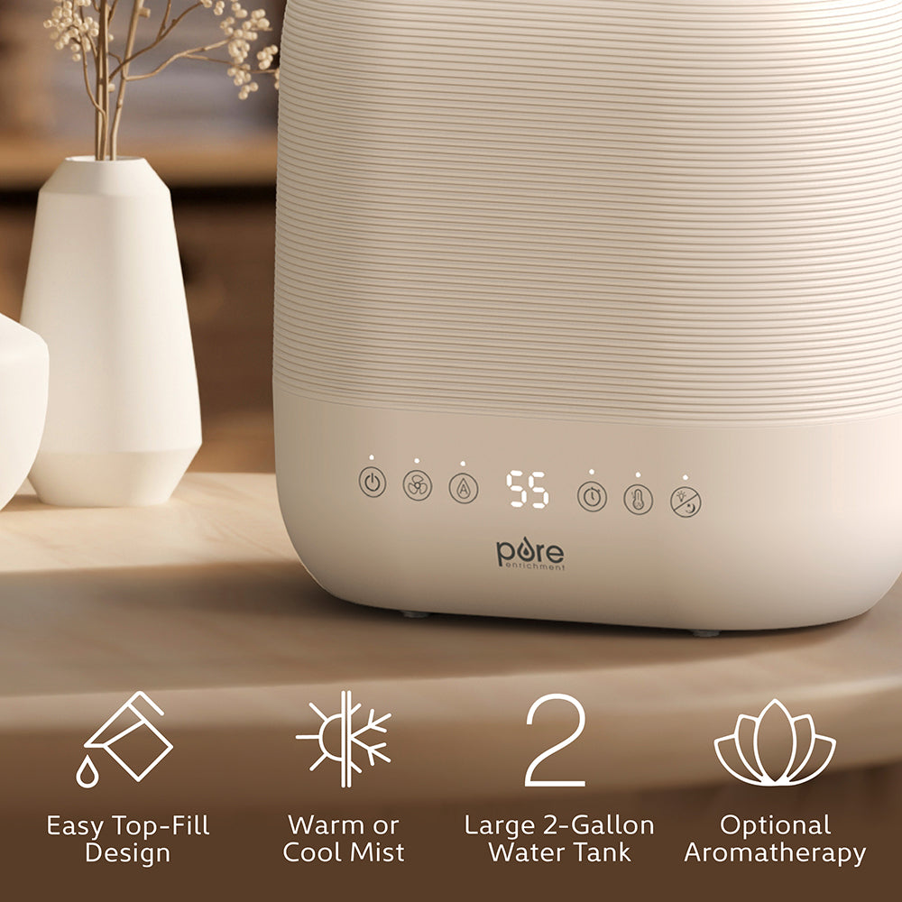 HUME™ Sense Warm & Cool Mist Top Fill Humidifier. 2-Gallon Tank - Image 3