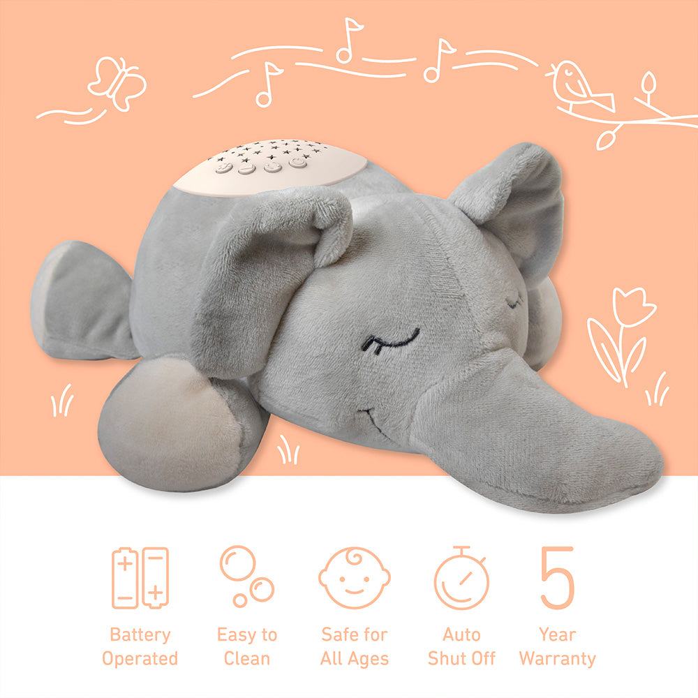 PureBaby® Sound Sleepers Sound Machine and Star Projector - Elephant - Image 3
