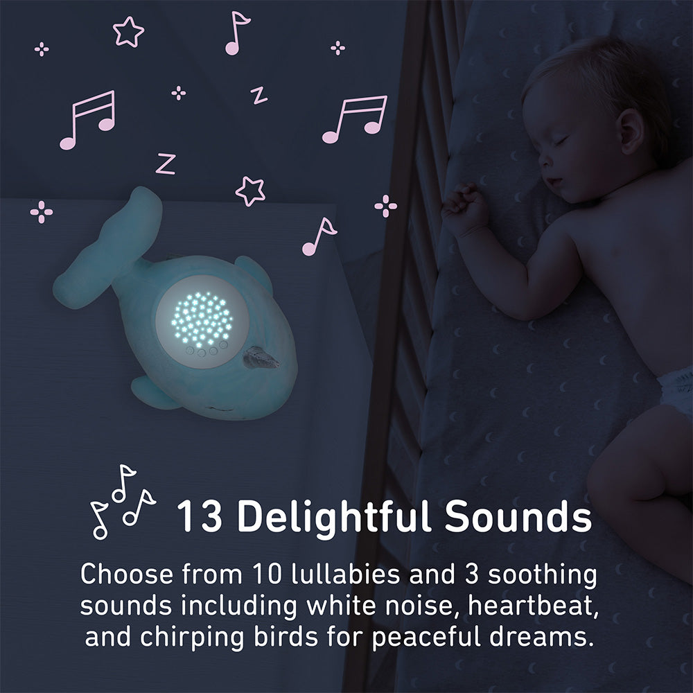 PureBaby® Sound Sleepers Sound Machine and Star Projector - Narwhal - Image 4