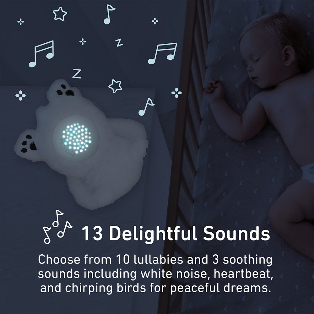 PureBaby® Sound Sleepers Sound Machine and Star Projector - Polar Bear - Image 4