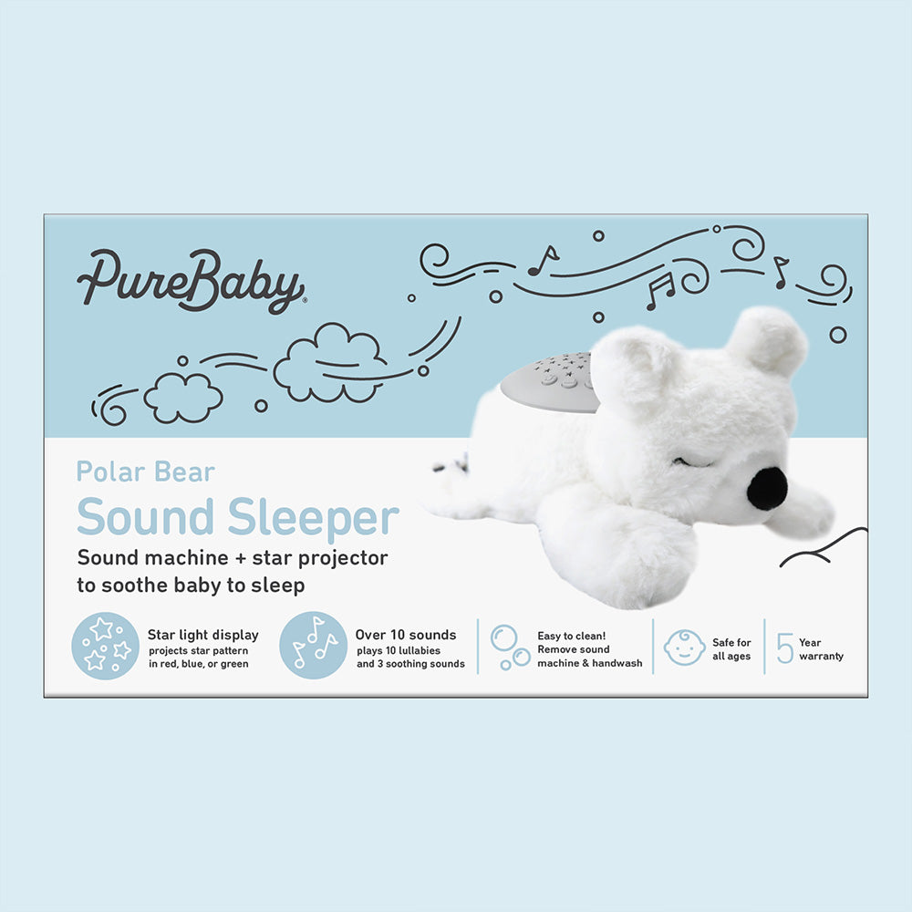 PureBaby® Sound Sleepers Sound Machine and Star Projector - Polar Bear - Image 8